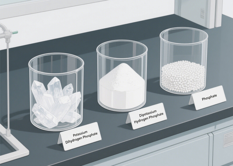 The difference between potassium dihydrogen phosphate/dipotassium hydrogen phosphate and phosphate